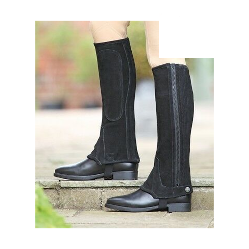 Shires Childrens Suede Half Chaps - Black